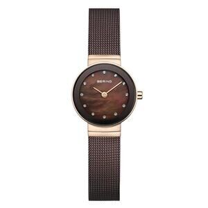 Bering Women's Classic Stainless Steel Brown Milanese Mesh Watch, 24m 10124-265
